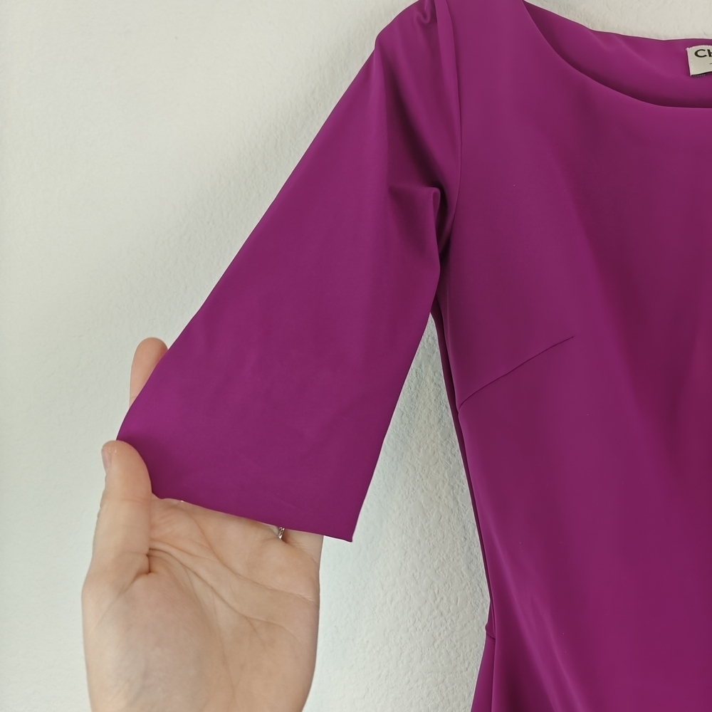 Chiara Boni La Petite Robe Magenta Ruched Sheath Dress 6 Luxury Stretch Cocktail - Picture 9 of 16